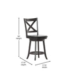 Tabouret de comptoir pivotant en bois, modèle Ladderback, capitonné et moderne