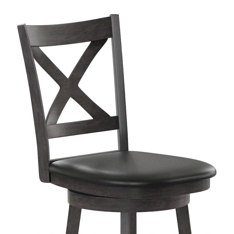 Tabouret de comptoir pivotant en bois, modèle Ladderback, capitonné et moderne