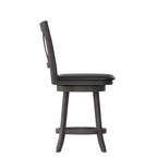 Tabouret de comptoir pivotant en bois, modèle Ladderback, capitonné et moderne
