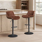Tabouret de bar pivotant et réglable en cuir PU (lot de 2)