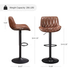 Tabouret de bar pivotant et réglable en cuir PU (lot de 2)
