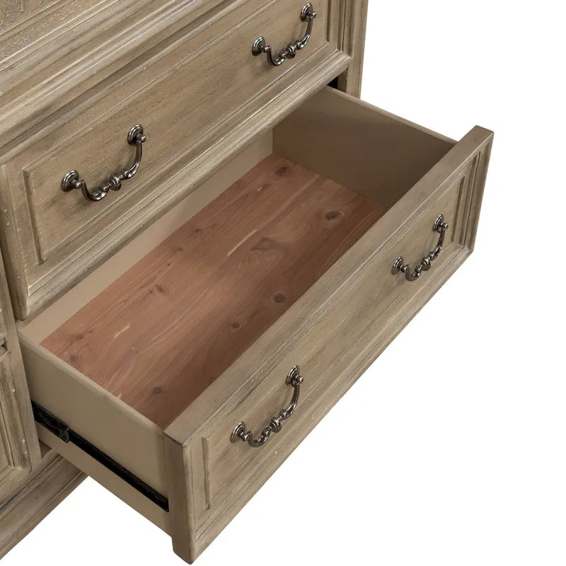 Commode et miroir de chambre Magnolia Manor en chêne - 2 options de finition
