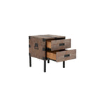 Malle et table d'appoint grises en bois de récupération antique, ensemble de 3