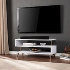  White Low Profile Media TV Stand for TV's up to 41