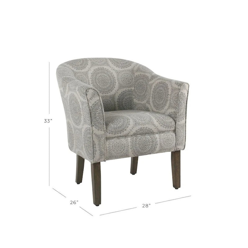 Fauteuil d'appoint médaillon gris Blakeney