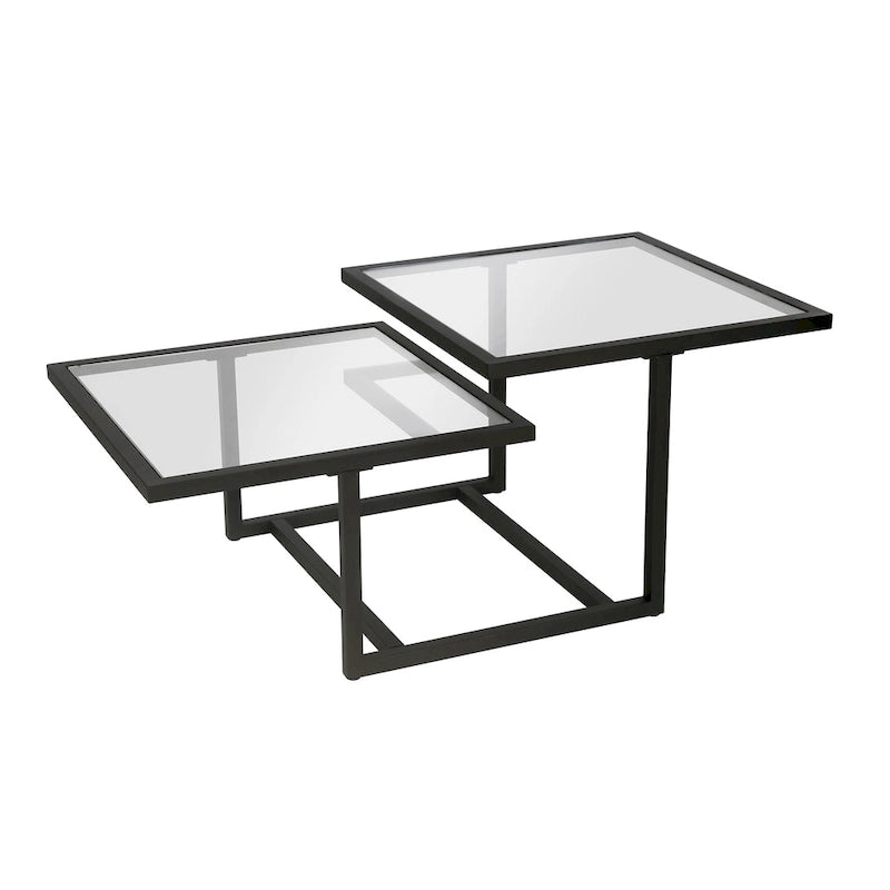 Table Basse à Deux Niveaux en Bronze Noirci Silver Orchid Solm