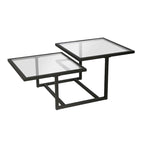 Table Basse à Deux Niveaux en Bronze Noirci Silver Orchid Solm