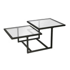 Table Basse à Deux Niveaux en Bronze Noirci Silver Orchid Solm