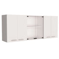 Meuble haut Superior 150 avec portes vitrées, 2 meubles doubles, 4 étagères intérieures, égouttoir et égouttoir à tasses - N/A