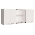Meuble haut Superior 150 avec portes vitrées, 2 meubles doubles, 4 étagères intérieures, égouttoir et égouttoir à tasses - N/A