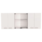Meuble haut Superior 150 avec portes vitrées, 2 meubles doubles, 4 étagères intérieures, égouttoir et égouttoir à tasses - N/A