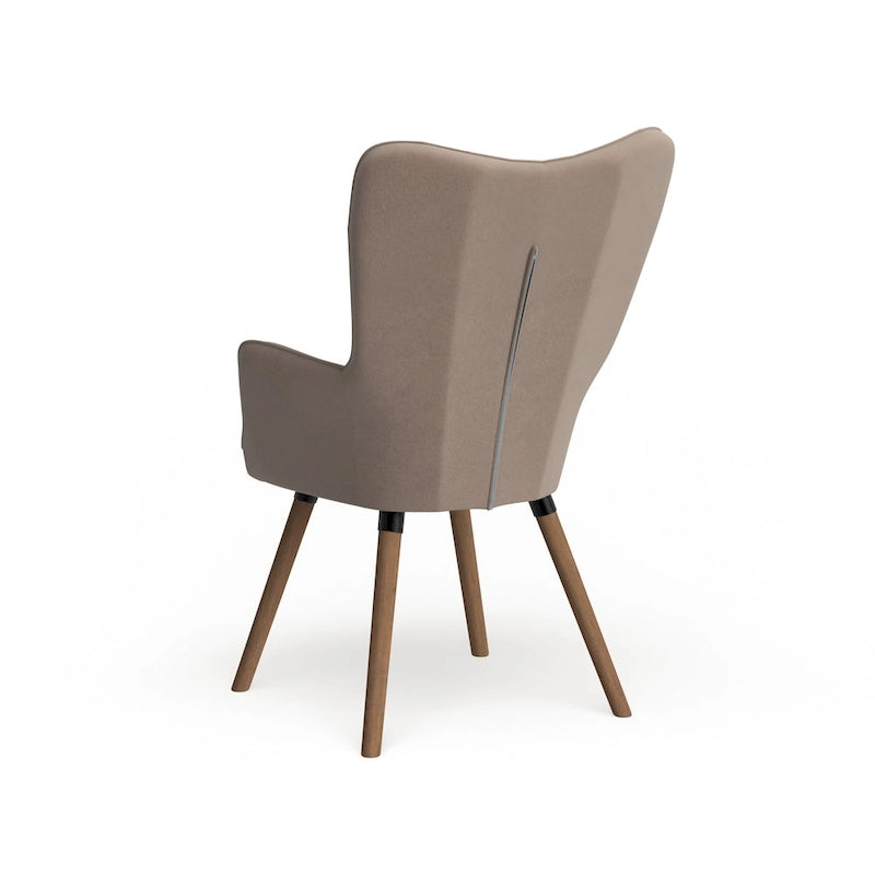 Fauteuil d'appoint en velours à dossier haut et capitonné