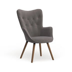 Fauteuil d'appoint en velours à dossier haut et capitonné