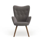 Fauteuil d'appoint en velours à dossier haut et capitonné