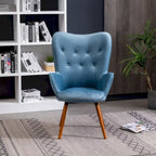 Fauteuil d'appoint en velours à dossier haut et capitonné