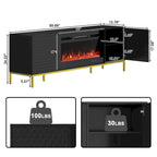 Meuble TV de 70 po avec cheminée électrique de 36 po à feu de bois