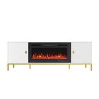 Meuble TV de 70 po avec cheminée électrique de 36 po à feu de bois
