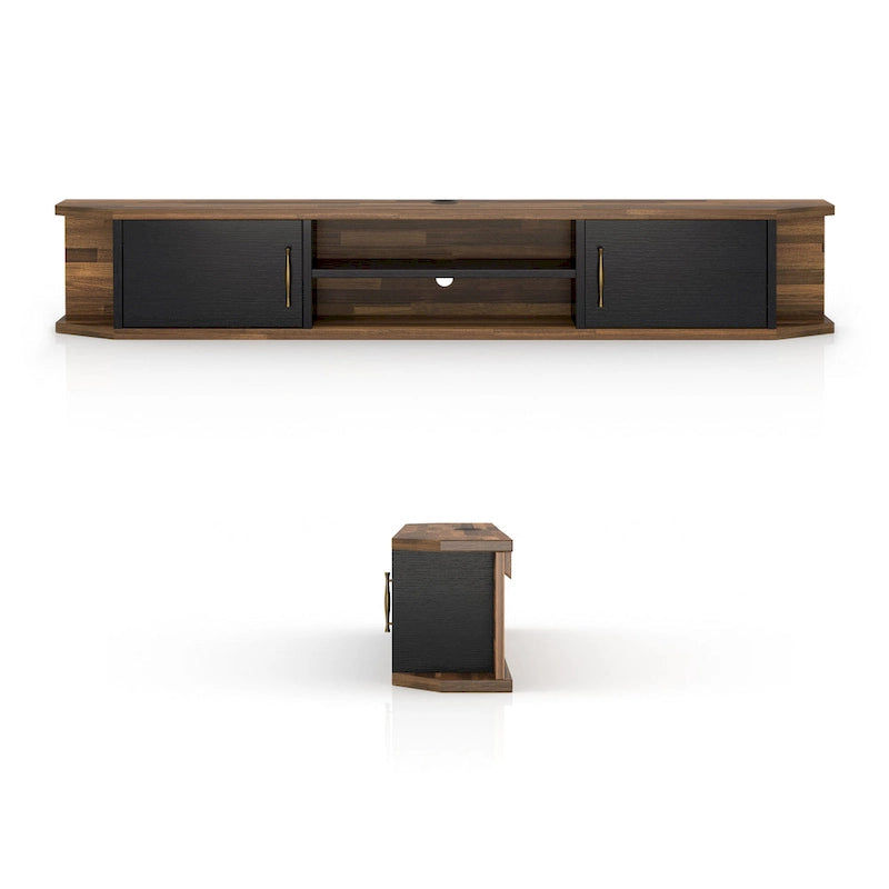 Console TV flottante à 4 étagères de 180 cm de style milieu de siècle