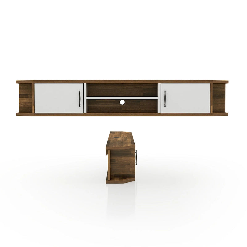 Console TV flottante à 4 étagères de 180 cm de style milieu de siècle