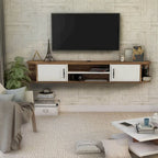 Console TV flottante à 4 étagères de 180 cm de style milieu de siècle