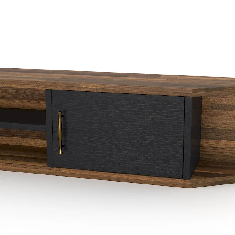 Console TV flottante à 4 étagères de 180 cm de style milieu de siècle