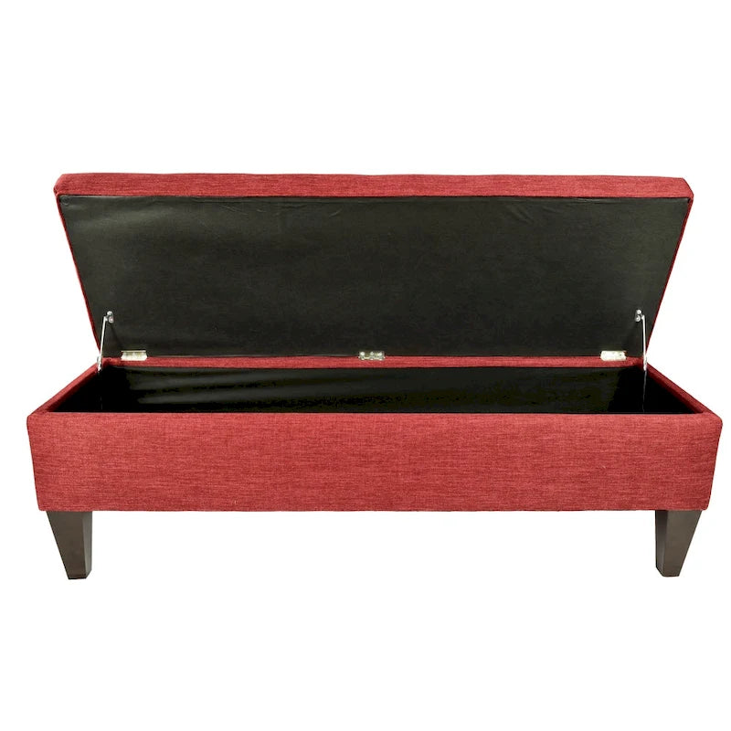  'Brooke 10' Solid-colored Fabric/Wood Button-tufted Long Storage Bench