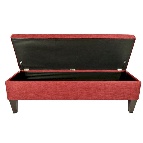  'Brooke 10' Solid-colored Fabric/Wood Button-tufted Long Storage Bench