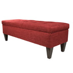 Banc de rangement long capitonné en tissu/bois « Brooke 10 » de couleur unie