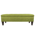 Banc de rangement long capitonné en tissu/bois « Brooke 10 » de couleur unie