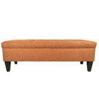 Banc de rangement long capitonné en tissu/bois « Brooke 10 » de couleur unie