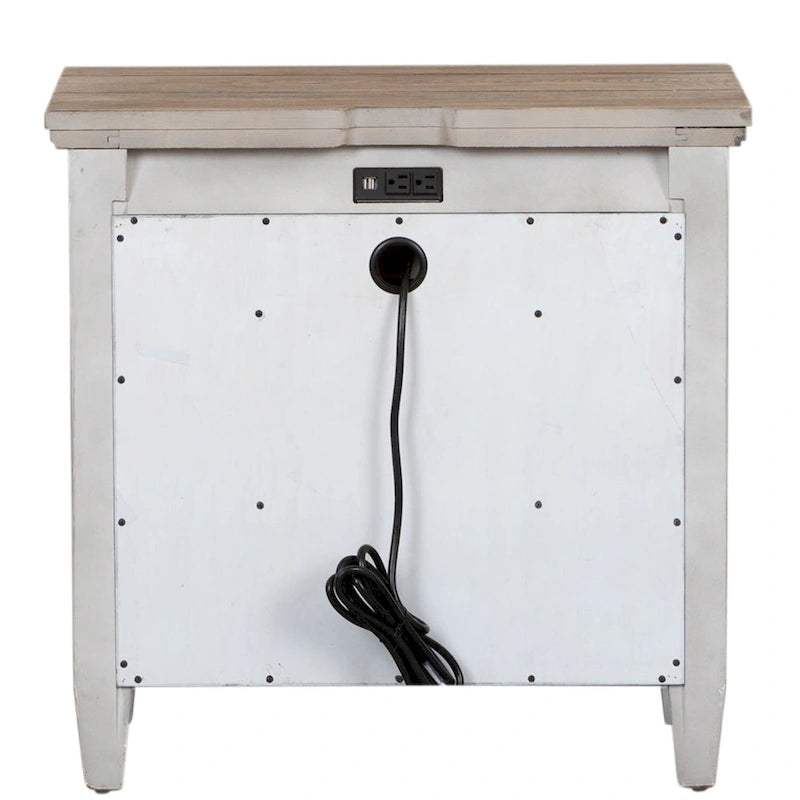 Table de chevet à 1 tiroir avec station de recharge Heartland Antique White