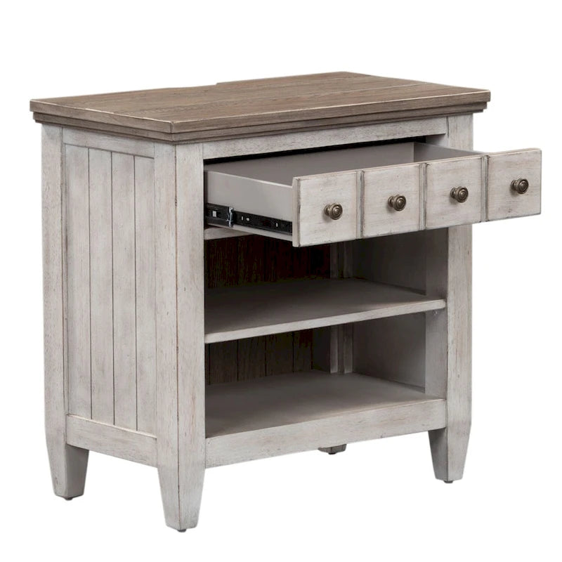 Table de chevet à 1 tiroir avec station de recharge Heartland Antique White