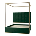 Lit à baldaquin Queen Size Milton contemporain rembourré par
