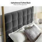 Lit à baldaquin Queen Size Milton contemporain rembourré par