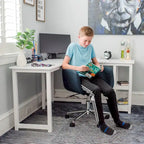 Bureau d'angle avec étagères