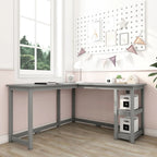 Bureau d'angle avec étagères