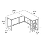 Bureau d'angle avec étagères
