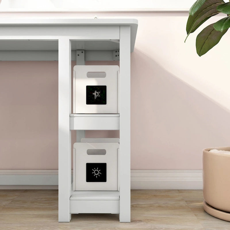 Bureau d'angle avec étagères