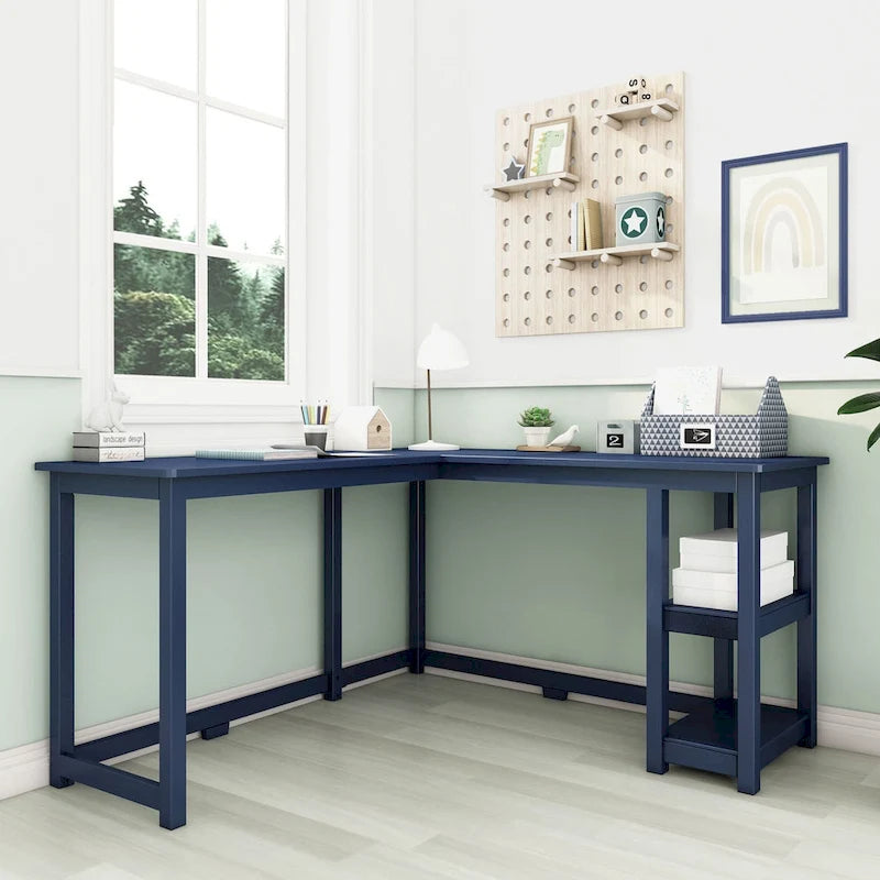 Bureau d'angle avec étagères