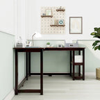 Bureau d'angle avec étagères