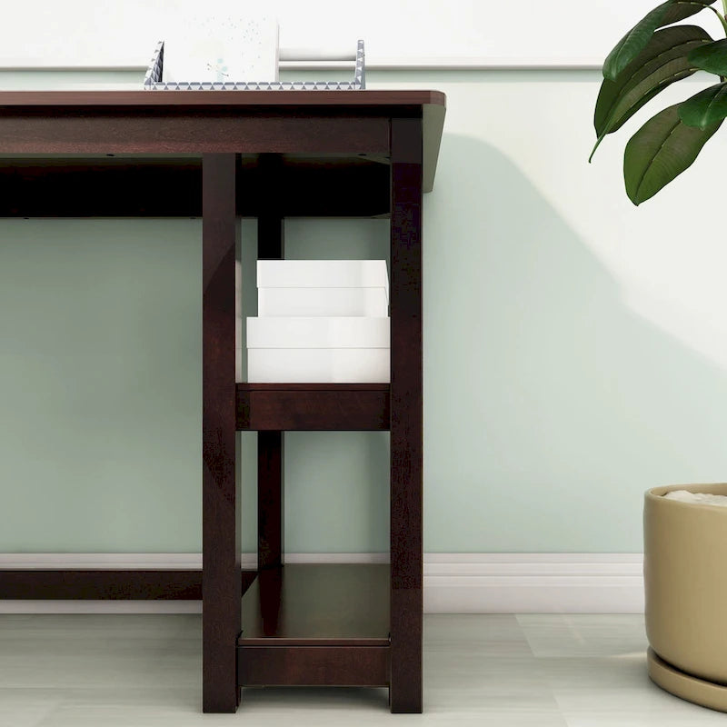 Bureau d'angle avec étagères