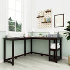 Bureau d'angle avec étagères