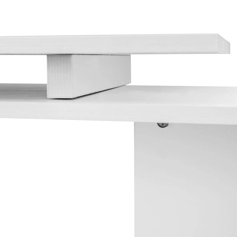 Bureau d'angle pivotant 55 pouces : Poste de travail en L avec étagères de rangement