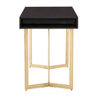 Bureau noir avec base en métal doré