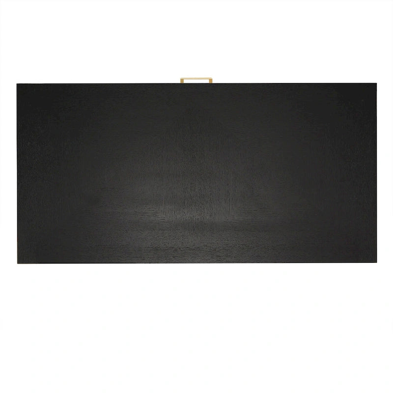 Bureau noir avec base en métal doré