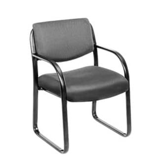 Fauteuil visiteur avec cadre en acier et revêtement en tissu