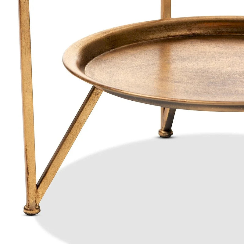Table d'appoint contemporaine en or antique