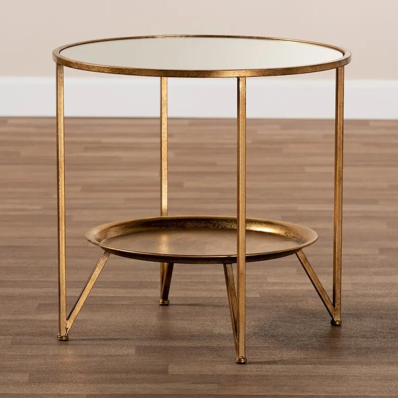 Table d'appoint contemporaine en or antique