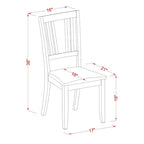 Chaises de salle à manger Dudley - Chaises à dossier à lattes, lot de 2, Acajou (Options de siège)