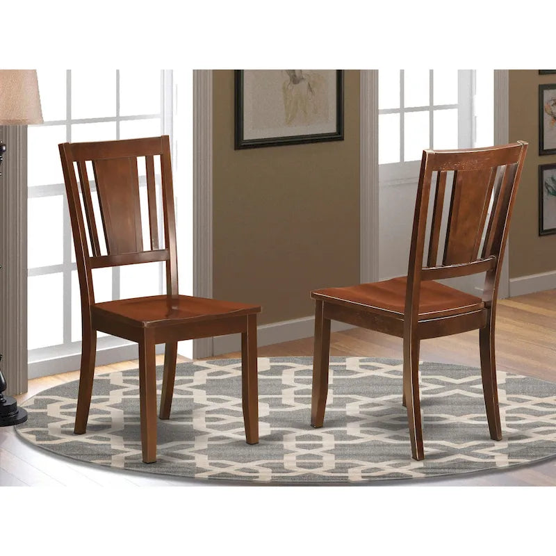 Chaises de salle à manger Dudley - Chaises à dossier à lattes, lot de 2, Acajou (Options de siège)